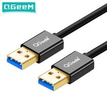 QGeeM USB 3.0 cable Super Speed USB 3.0 2.0 Male to Male USB Extension Cable for Radiator Hard Disk USB 3.0 Data Cable Extender