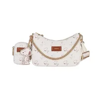 MINISO Cartoon Printed Snoopy Shoulder Bag 3-in-1 Underarm Bag Fashion Women's Shoulder Bag Casual Chain Handbag 2