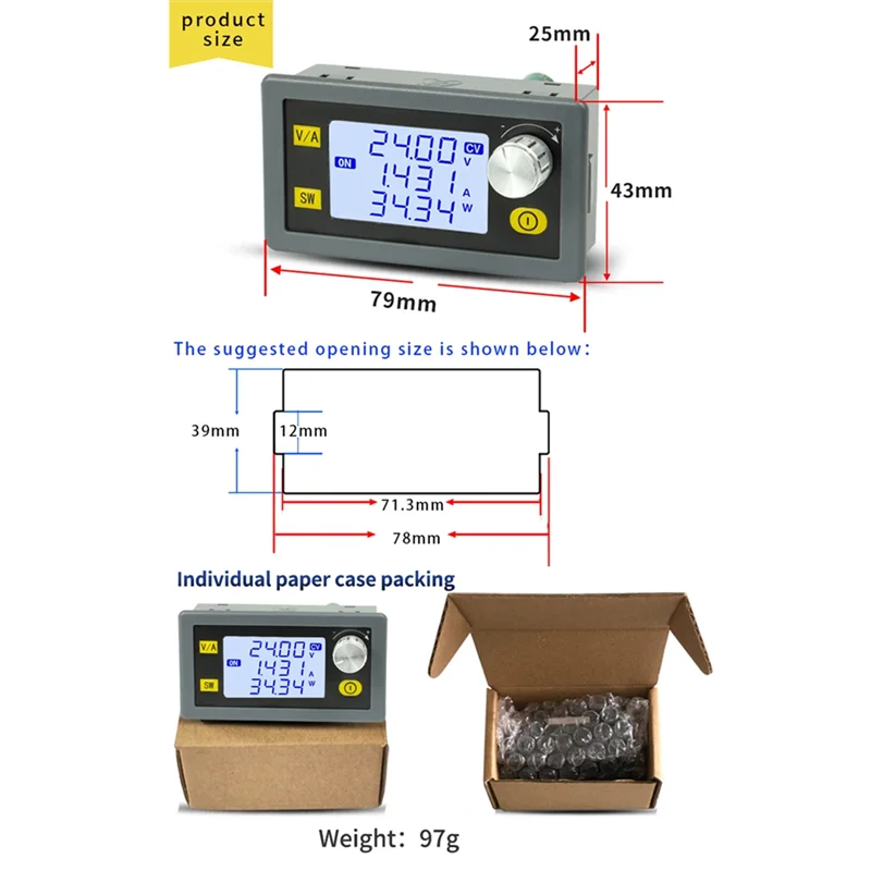 SK35H DC 벅 부스트 컨버터 CC CV 0.6-30V 4A 5V 6V 12V 24V 전원 모듈, 조정 가능한 규제 실험실 전원 공급 장치
