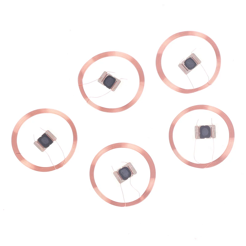5Pcs 21.6mm 13.56MHZ UID IC Card ID Rewritable Changeable Chip Keyfob RFID Self-adhesive coil