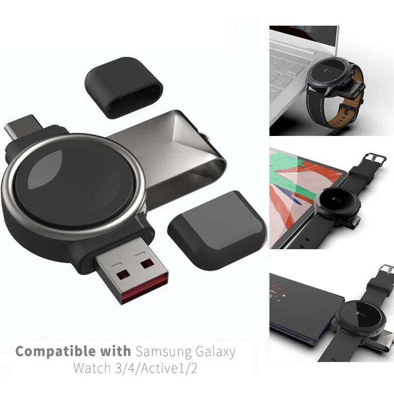 2 in 1 USB Type C Wireless Charger for Samsung Galaxy Watch 4/3 Active