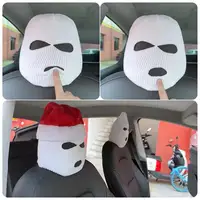 Universal Car Seat Headrest Cover Balaclava 3 Hole Full Cover Halloween Christmas Funny Car Decoration For Tesla BMW  5
