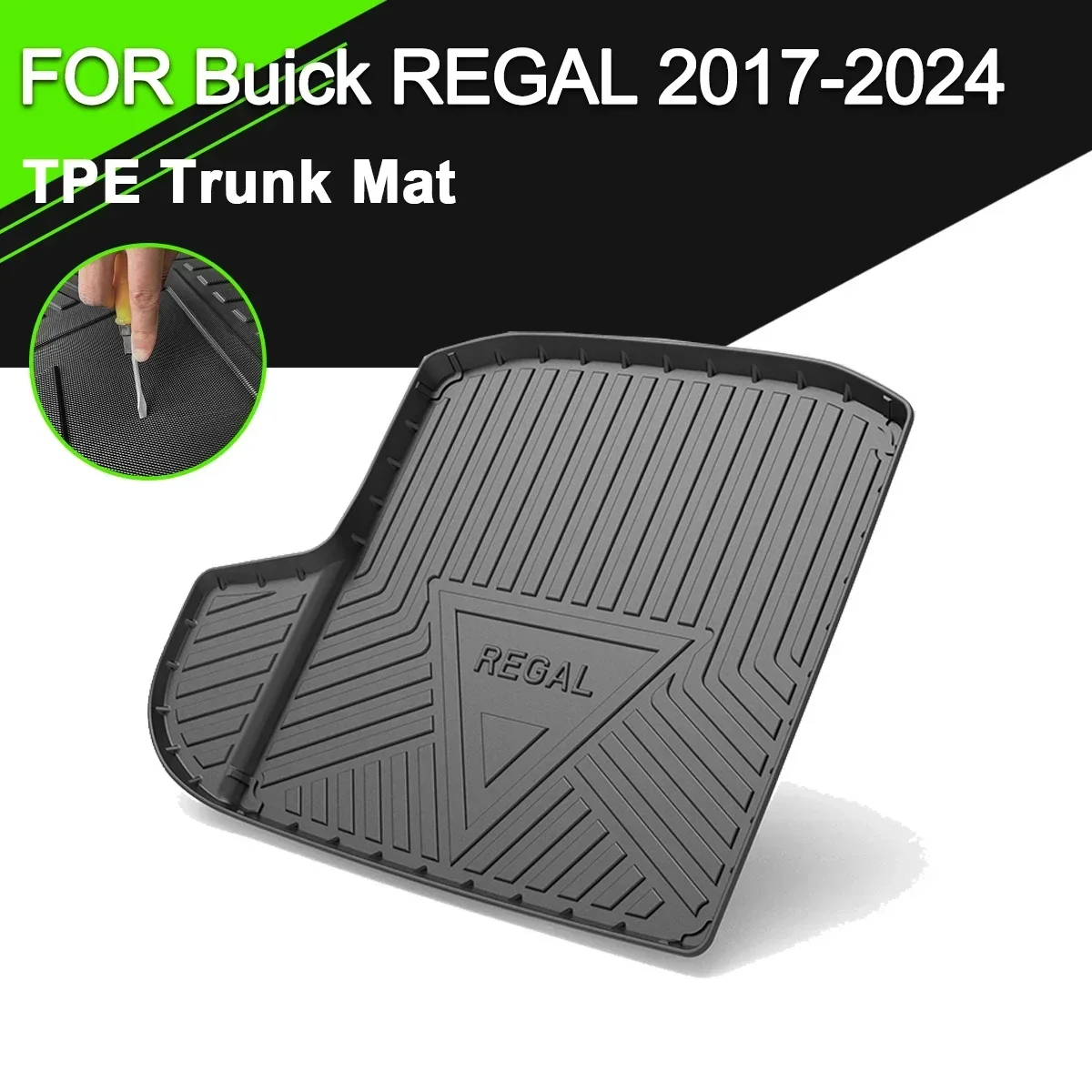 

For Buick REGAL 2017-2024 Car Rear Trunk Cover Mat TPE Waterproof Non-Slip Rubber Cargo Liner Accessories