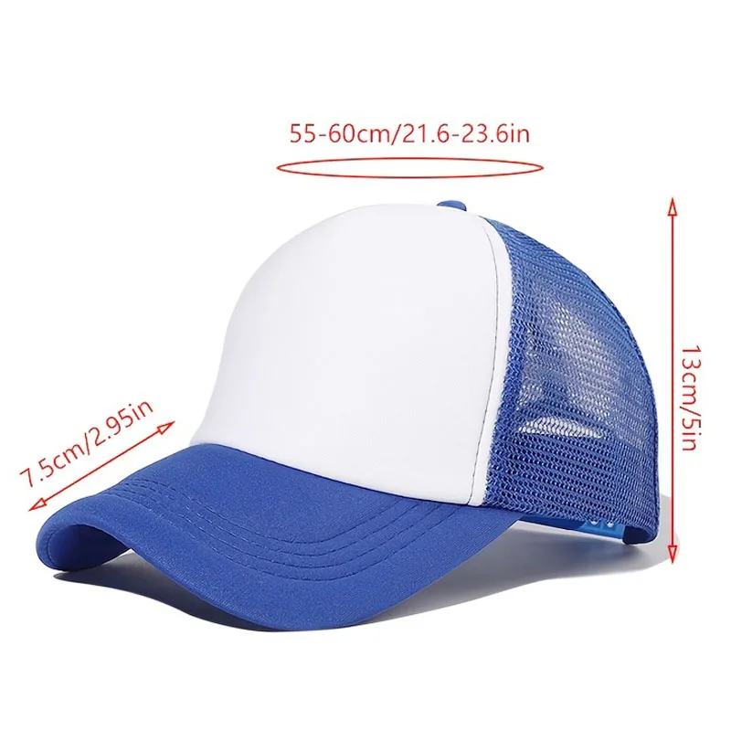 Fashion Unisex Baseball Cap Adjustable Trucker Flat Visor Cap Snapback Mesh Curved 1PC