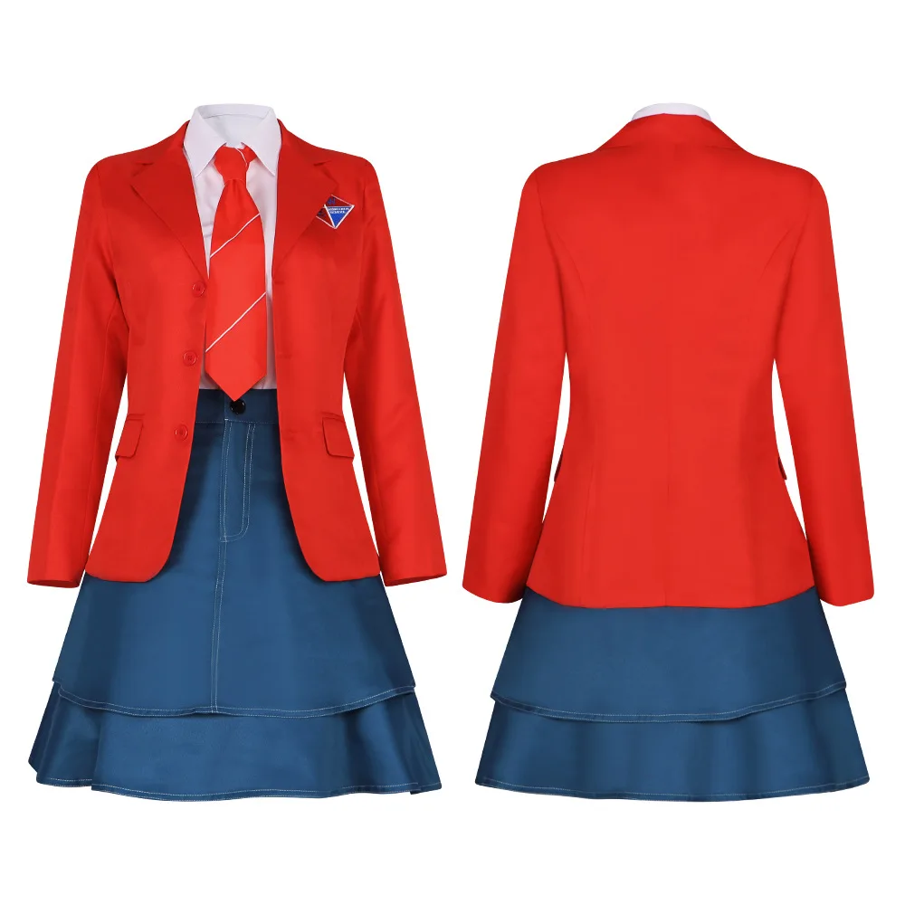 

Rebelde Cosplay Costume School JK Uniform Women Men Student Suit Red Jacket Coat Shirt Skirt Outfit Drama EWS Halloween Party