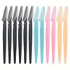 12Pcs Mix Color Eyebrow Razor Women Face and Body Safe Trimmer Hair Shaver Eye Brow Remover with Cover Small Makeup Tools Set 1