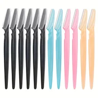 12Pcs Mix Color Eyebrow Razor Women Face and Body Safe Trimmer Hair Shaver Eye Brow Remover with Cover Small Makeup Tools Set 1