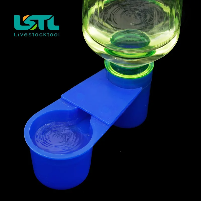 Plastic Pet Bird Dove Drinker Bowl Quail Water Cups Bottle Cat Chicken Pigeon Parrot Hamster Double Nozzle Water Guide For Bird
