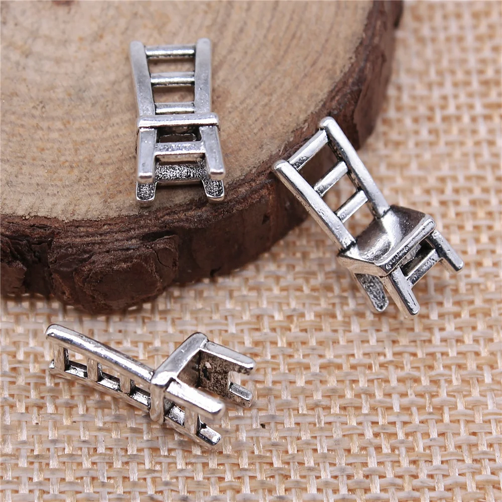 WYSIWYG 10pcs 17x7x6mm 3D 의자 매력 펜 던 트 쥬얼리 만들기 골동품 실버 컬러 3d의 자 펜 던 트 매력의 자