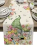 Spring Easter Tulip Gnome Linen Table Runners Holiday Party Decor Farmhouse Kitchen Dining Table Runners Easter Decoration 2024 1