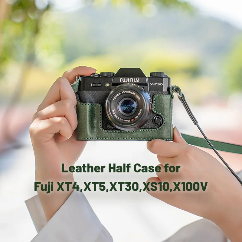 

SHELV Protective Case Leather Half Bag Base Cover for Fuji Fujifilm XT4 XT5 XT30 X100V XS10 Camera Accessory