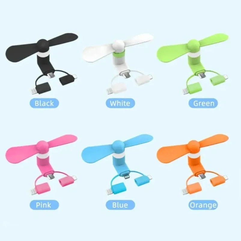 3 in 1 범용 팬 미니 쿨링 액세서리 USB 폰 쿨러 아이폰 17-12 삼성 S24 마이크로/타입-C/IOS 스마트폰 팬