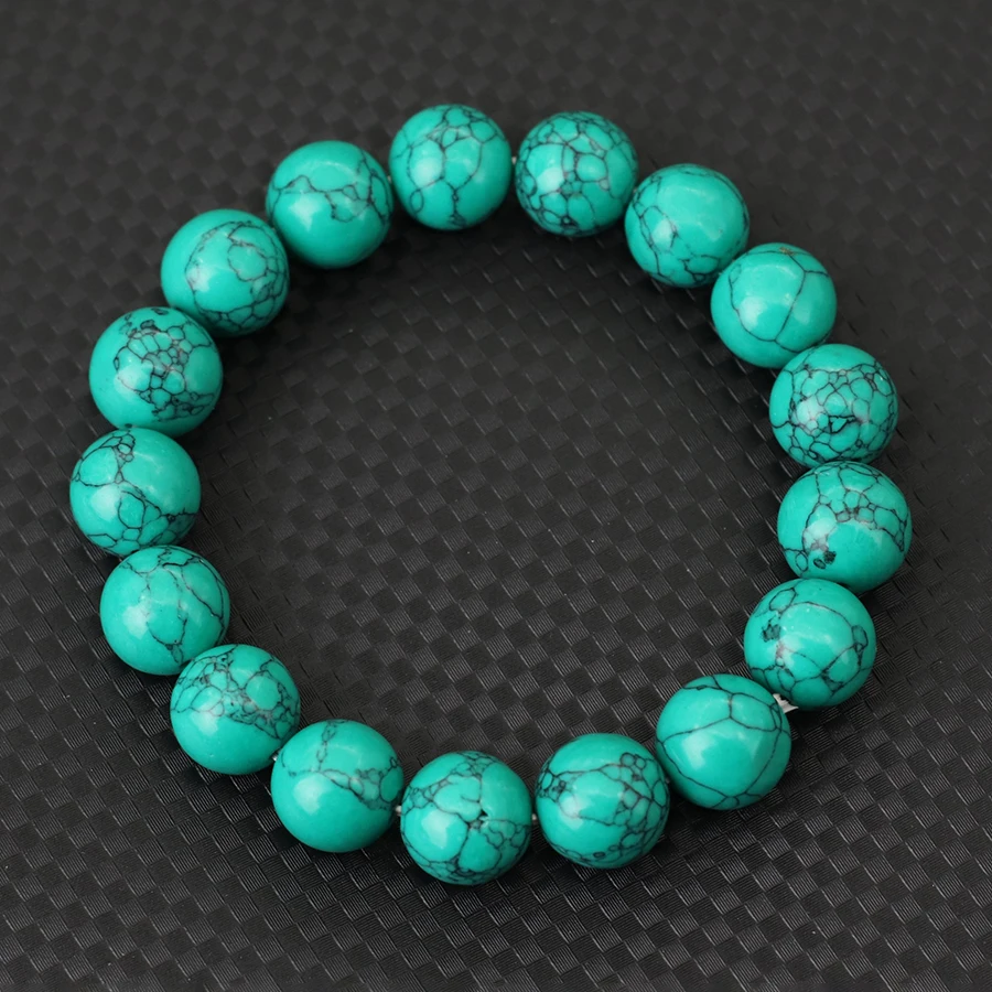 Blue Turquoise Stone Beaded Meditation Yoga Bracelet