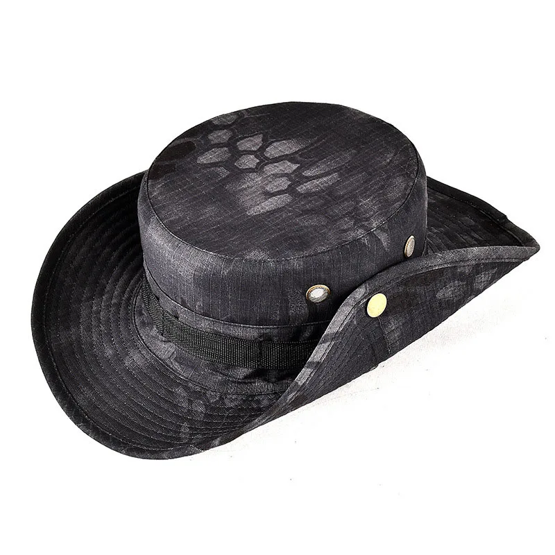 Fishing Hat Camouflage Hat Cap Hat 23 Colors Outdoor Bucket Hat Thicken Boonie Hat Fisherman Hunting Camping Caps A0E056