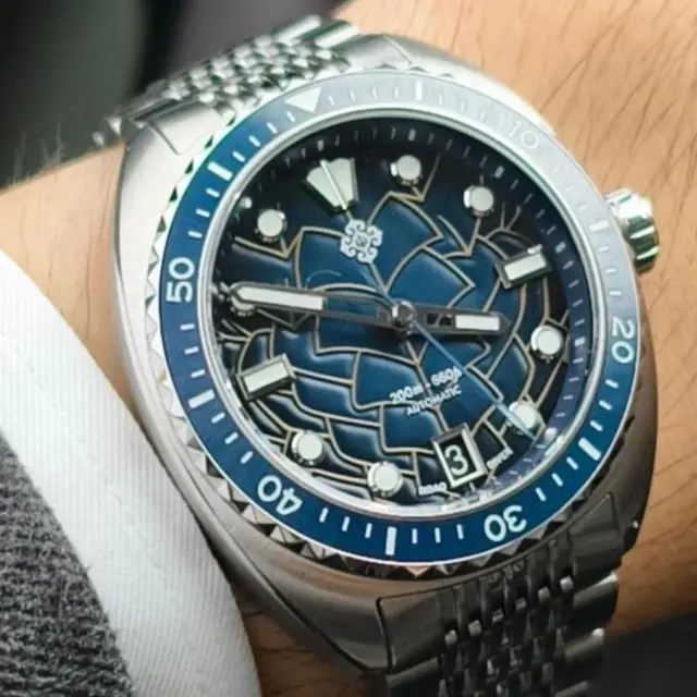 IXDAO IPOSE 2026 New Automatic Mechanical Men WatchNH35 Dragon Scale Pattern Watch Stainless Steel BWG-9 Diving reloj hombre