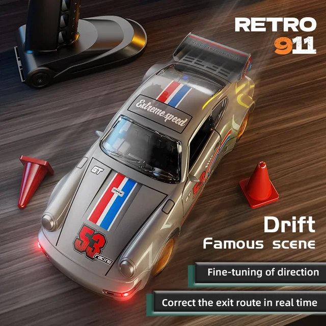 1:43 RC Drift Car with Gyro 18KM/H High-Speed 2.4G 4WD Remote Control Racing Vehicle RTR Electric Desktop Toys for Children 4