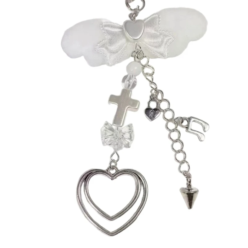 Crystal Bead Star & Flower Charm Keychain Accessory