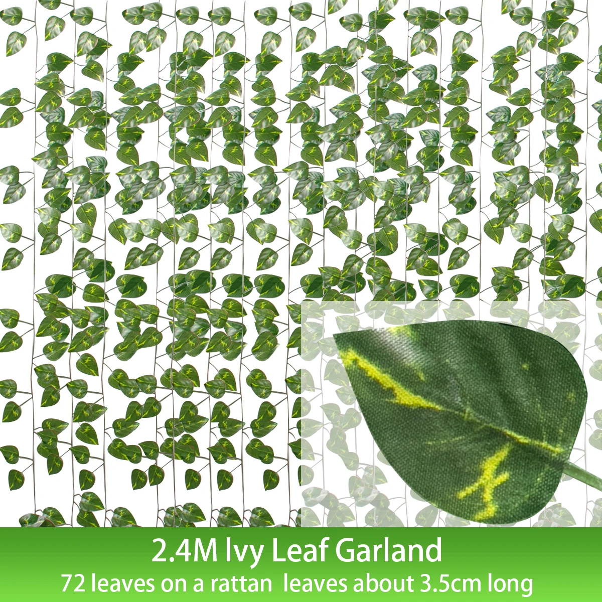 Vite Artificiale Con Foglie Verdi – 40 Metri – Ghirlanda Fai Da Te Per Decorazioni Matrimoni E Giardino - 2