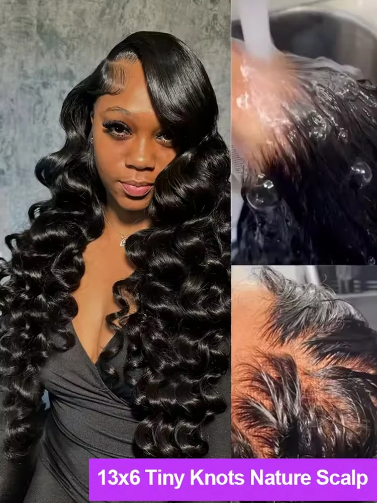 13x6 Hd Lace Frontal Wig Loose Deep Wave Curly Human Hair Pre Plucked 13x4 40 42Inch Water Wave Front Wigs For Black Women 4