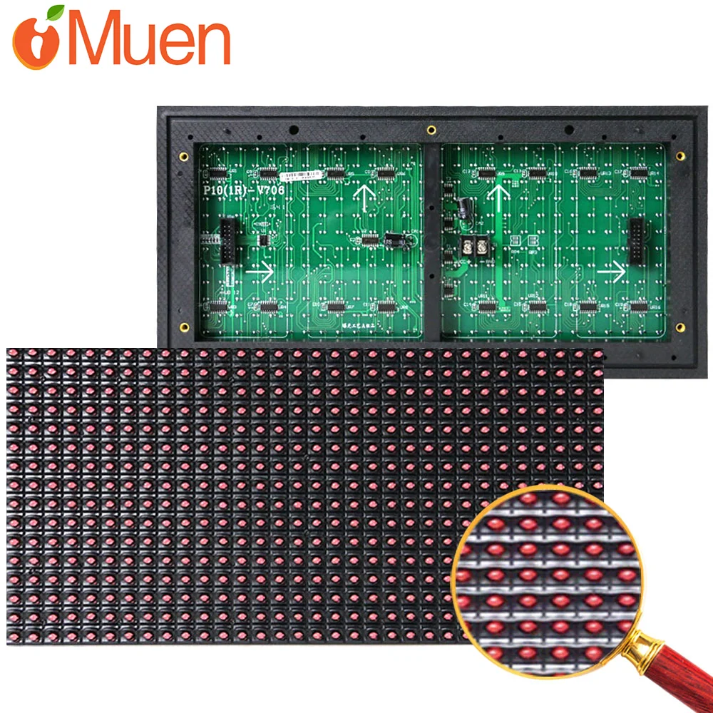 Led Module Single color Red High Brightness P10 Outdoor 10mm DIP led screen display 320×160mm 4S 1R P10  DIP Red
