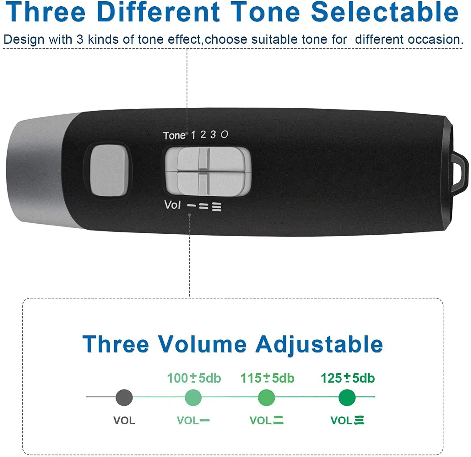 Electronic Hand Whistle for Referee, Handheld Sports Whistle, Adjustable Electronic Whistle with 3 Volumes and 3 Tones