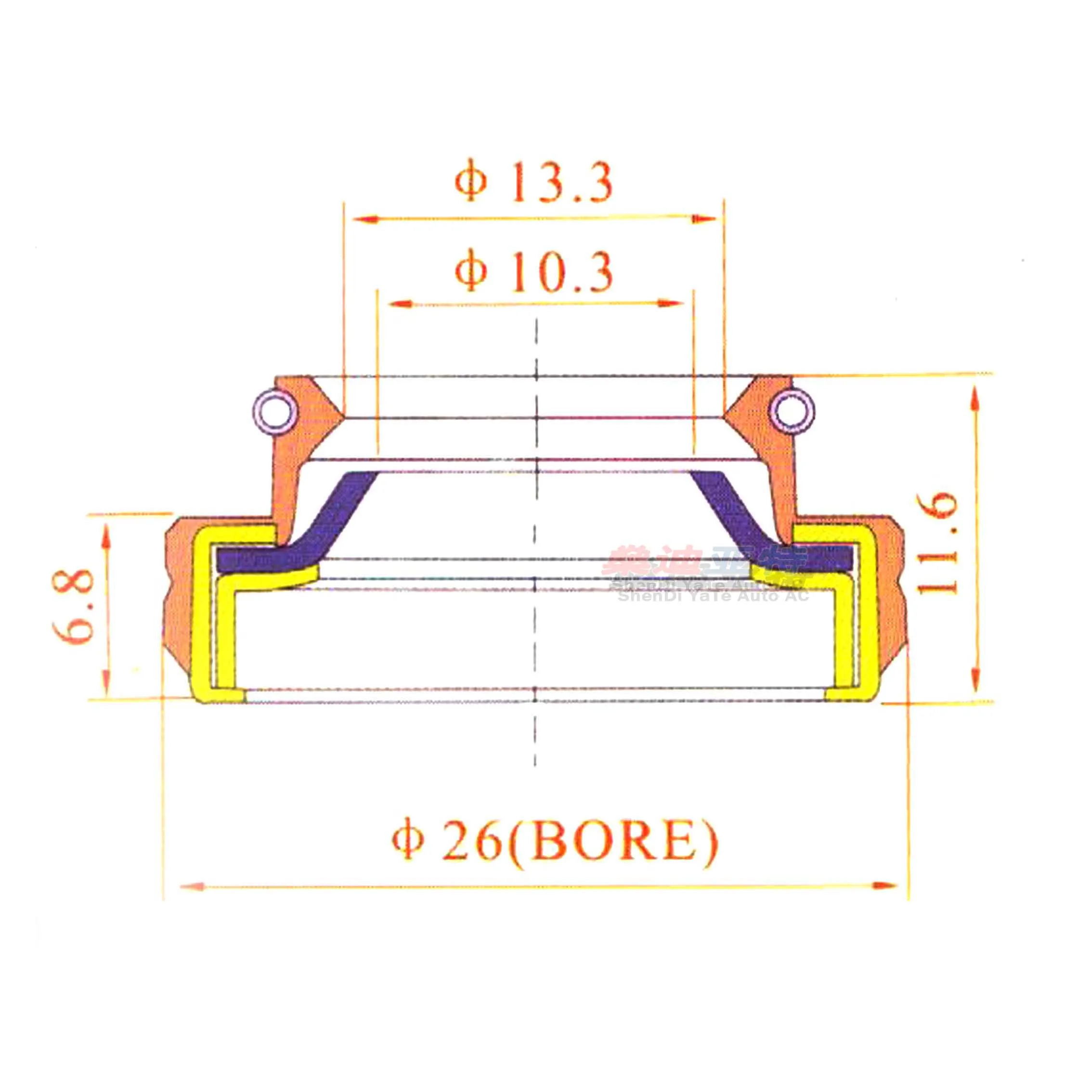 Automotive Air-Conditioning Compressor Shaft Seal For JianShe SS96 Compressor Car/Auto AC Repair Parts