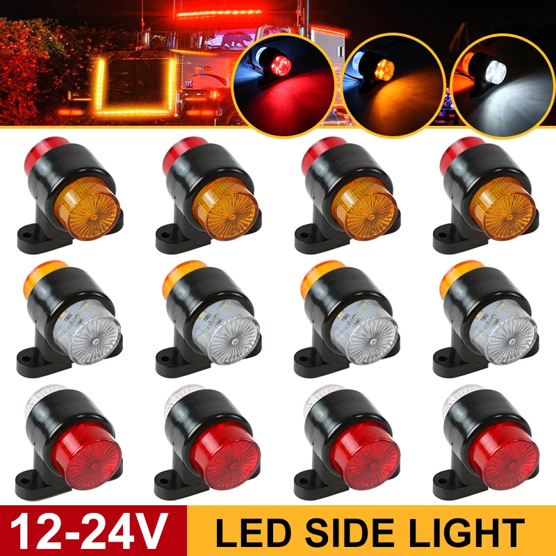 4 Luci di Ingombro Laterali LED 12V 24V Bianco Rosso Arancione