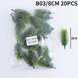 Artificial Cedar Snow Pine Branches for Festive Home Decor and DIY Projects (Green B03 8cm 20PCS)