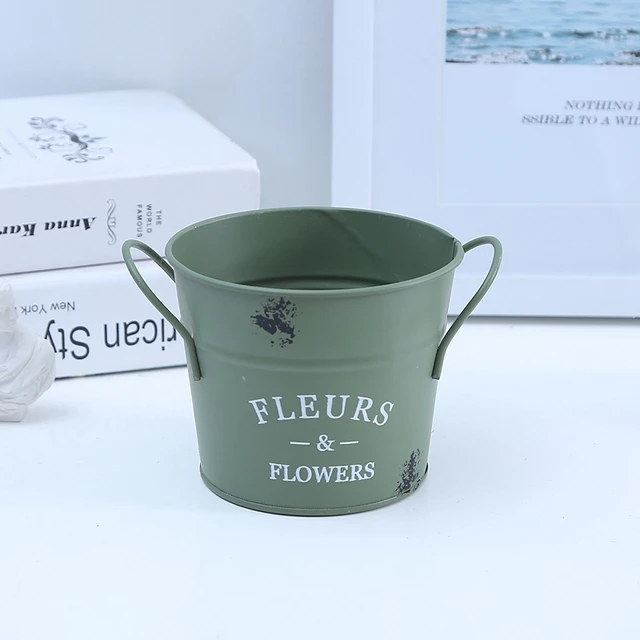 Vintage Elegáns Virág Váza Ón Kancsó Fém Vas Virágok Vödör Edények Otthoni Esküvői Party Kerti Dekoráció - Image 6