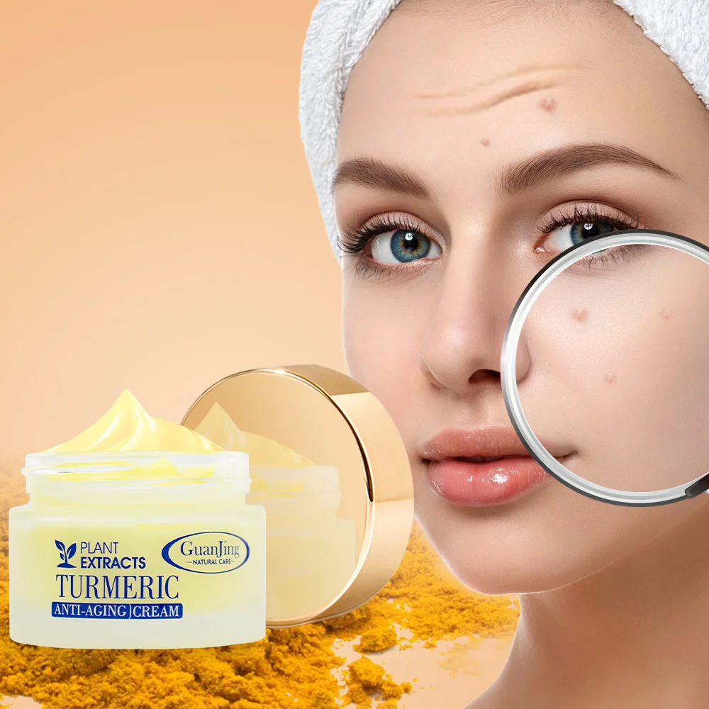 

Turmeric Facial Cream Anti Aging Whitening Fade Fine Line Face Cream 50ml Moisturizing Nourish Skin Care Acne Treatment Cream