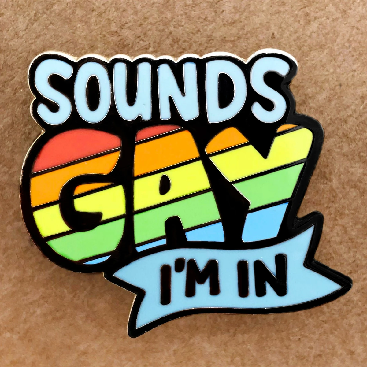 

Sounds Gay Hard Enamel Pin Cartoon Rainbow Brooch Medal Accessories Fashion Unique Lapel Backpack Pin Decor Jewellery Gift