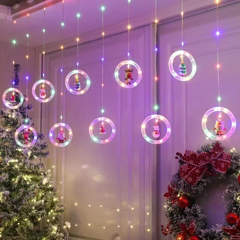 LED クリスマス ライト ストリング サンタ クロース ツリー デコレーション サンタクロース漫画モデリングLEDストリングライト、クリスマス