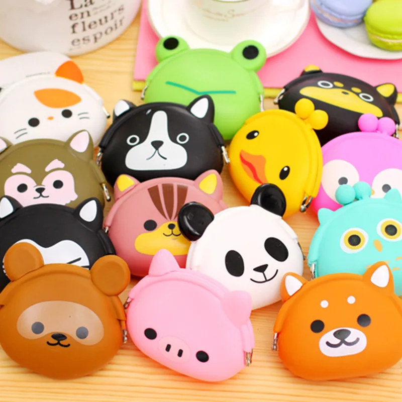 Coin Purse Girls Animals Mini Coin Purse Silicone Mini Coin Bag Change Wallet Purse Small Women Key Wallet Children Kids