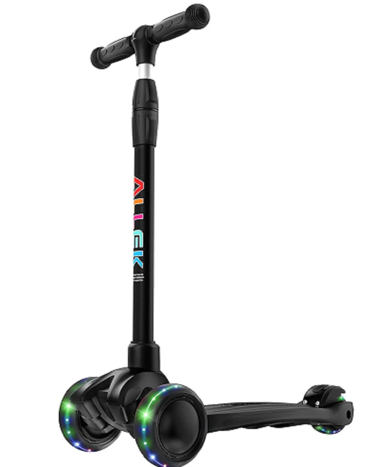 Allek Kick Scooter 3-Wheeled Push Scooter with PU Light-Up Wheels for Children 3-12years Heavy Duty kickboard Adjustable Height 14