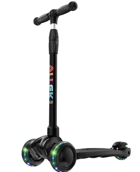 Allek Kick Scooter 3-Wheeled Push Scooter with PU Light-Up Wheels for Children 3-12years Heavy Duty kickboard Adjustable Height 14