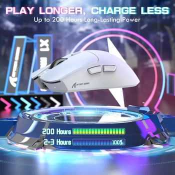 ATTACK SHARK X1 Gaming Mouse with Magnetic Charging Dock, PixArt PAW3395PRO, 40000DPI, BT/2.4G Wireless/Wired, 53g SUPERLIGHT 1