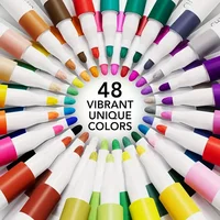 12-80 Colors Acrylic Paint Pens Markers Set Paint Art Marker Soft Tip Pen for Children Stone Paint Ceramic Glass Fabric Painting 2