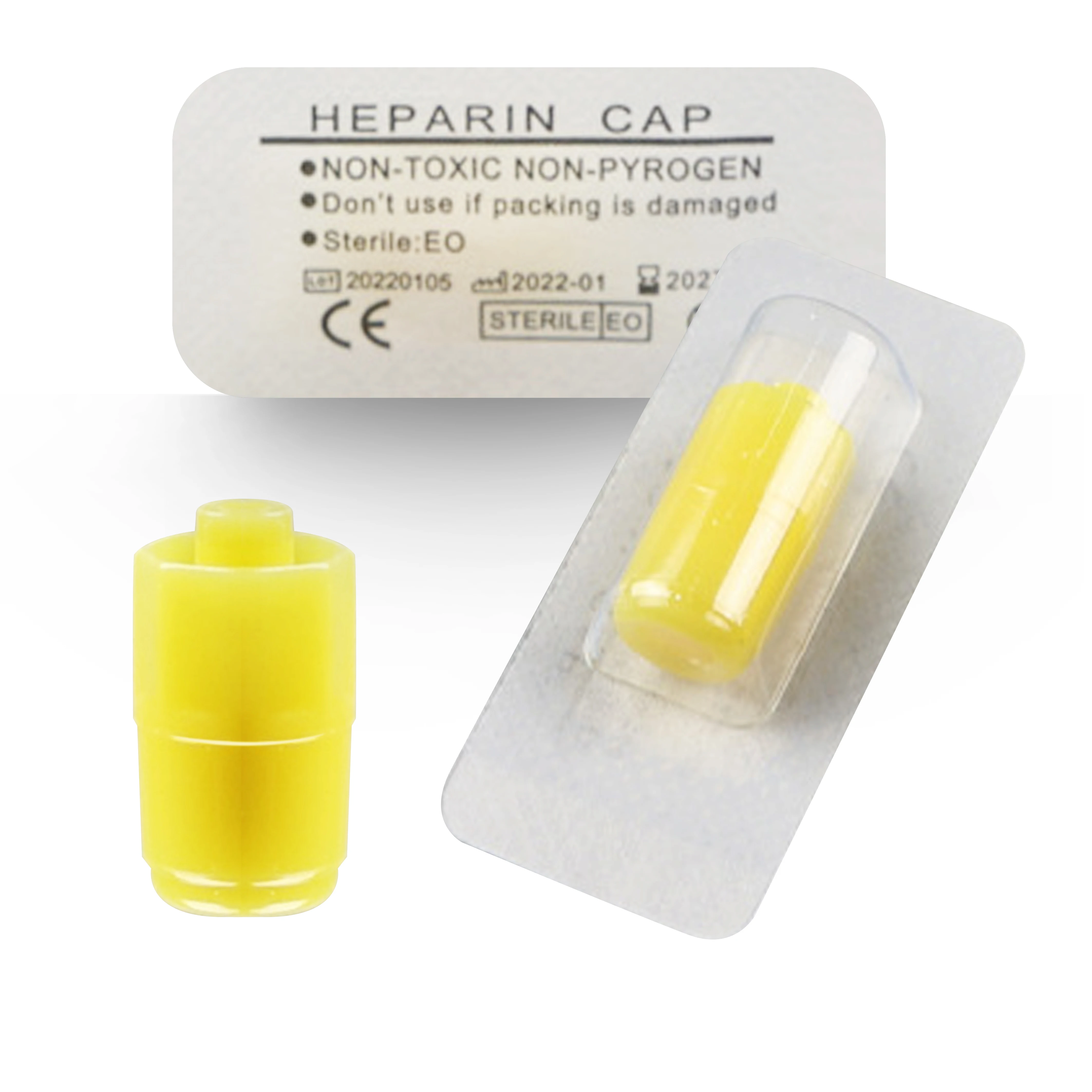 Sterile Heparin Cap with Luer Adapter for IV Catheter, Leakproof Design for Animals and Laboratory,Individually Package 20/100pc