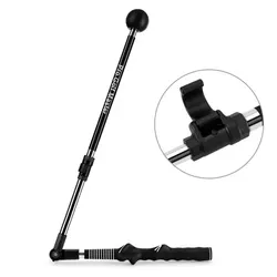 Adjustable Golf Swing Trainer for Beginners - Folding Correction Tool for Both Left and Right Handed Golfers (Black)