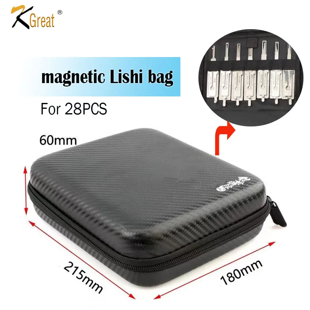 LISHI 2 In 1 Magnetic Bag Tool Bag Special Carry Bag Case Locksmith Tools Storage Bag Durable for Lishi Tool Accessories