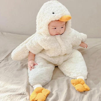 Baby Bunting body, White Goose Cute Style autunno e inverno Warm Skin Friendly body, regali di festa per neonati 0-6 mesi
