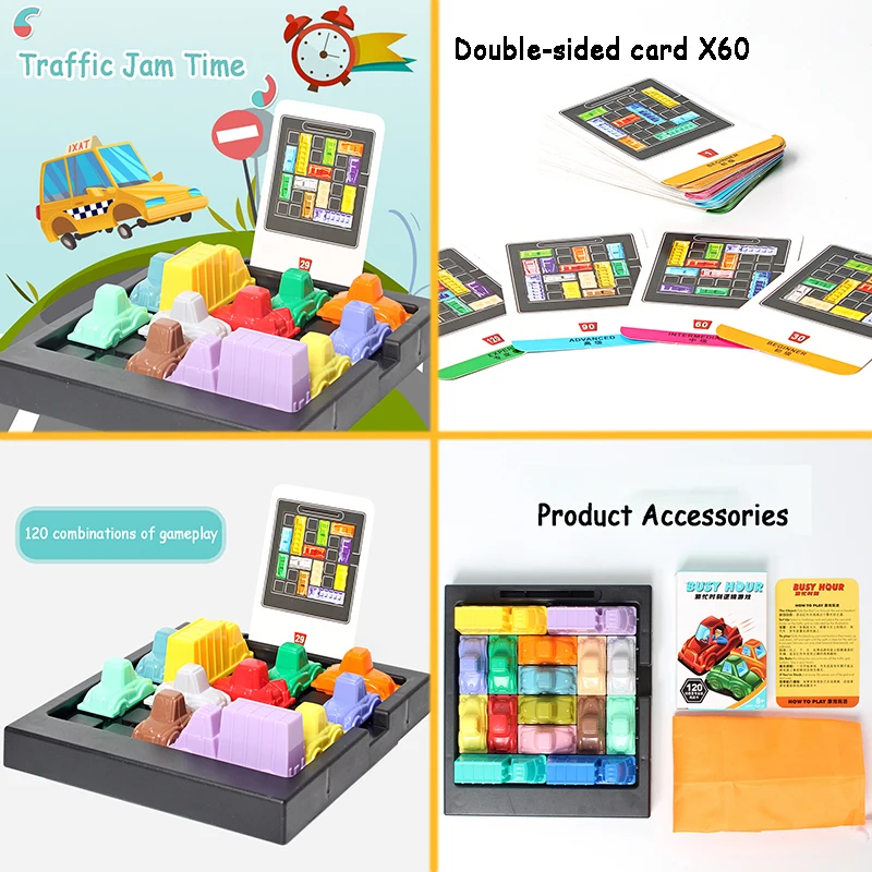 Kids Car Model Maze Parking Adventure Brain Game Montessori Intelligence Logical Thinking Training Strategy Game Educational Toy 6