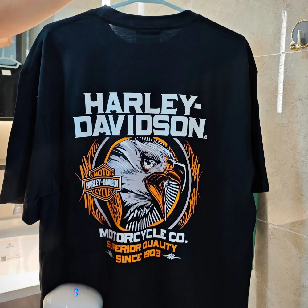 European and American Motorcycle Heavy Short Sleeve T-shirt Male Rock American Retro Cotton Harley Motorcycle May Khaki Print 2