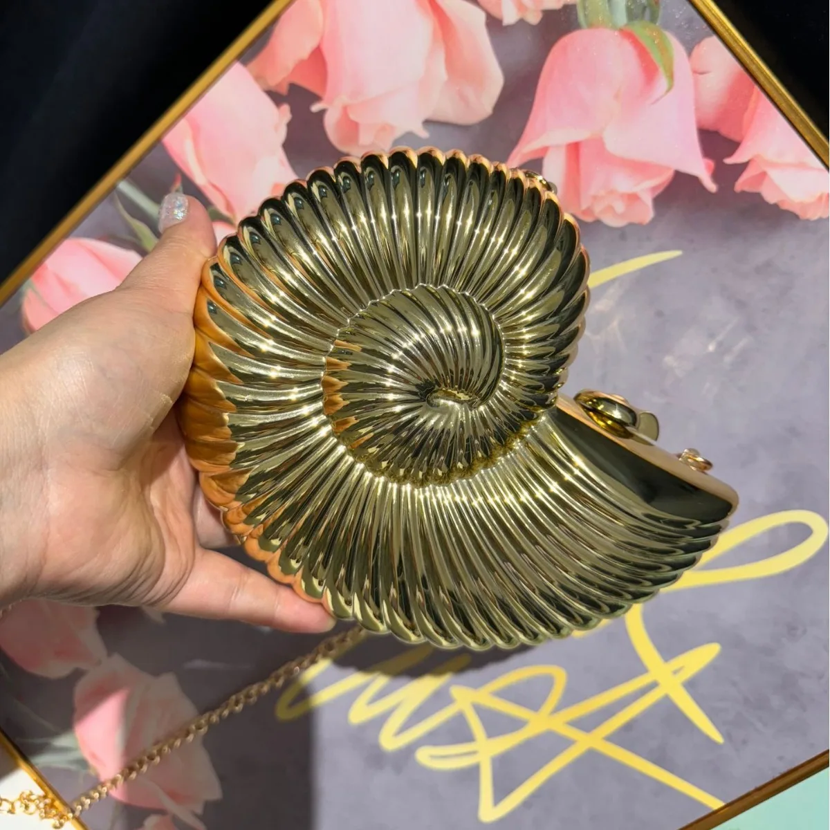 Acrylic Conch Shoulder Bag Cute Party Evening Bags for Woman Chains Crossbody Bag Harajuku Funny Purses for Woman Wedding Clutch