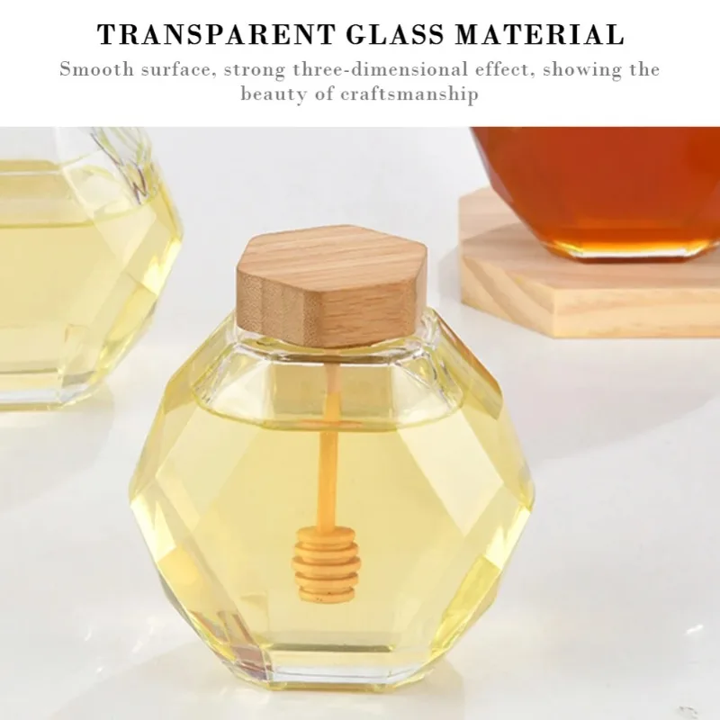 Hexagonal Jam Jars Transparent Glass Jar Bottles for Honey Shower Favors Baby Foods DIY Wedding glass storage jar glass storage tank glass storage container glass bottle storage rack 250/380ML