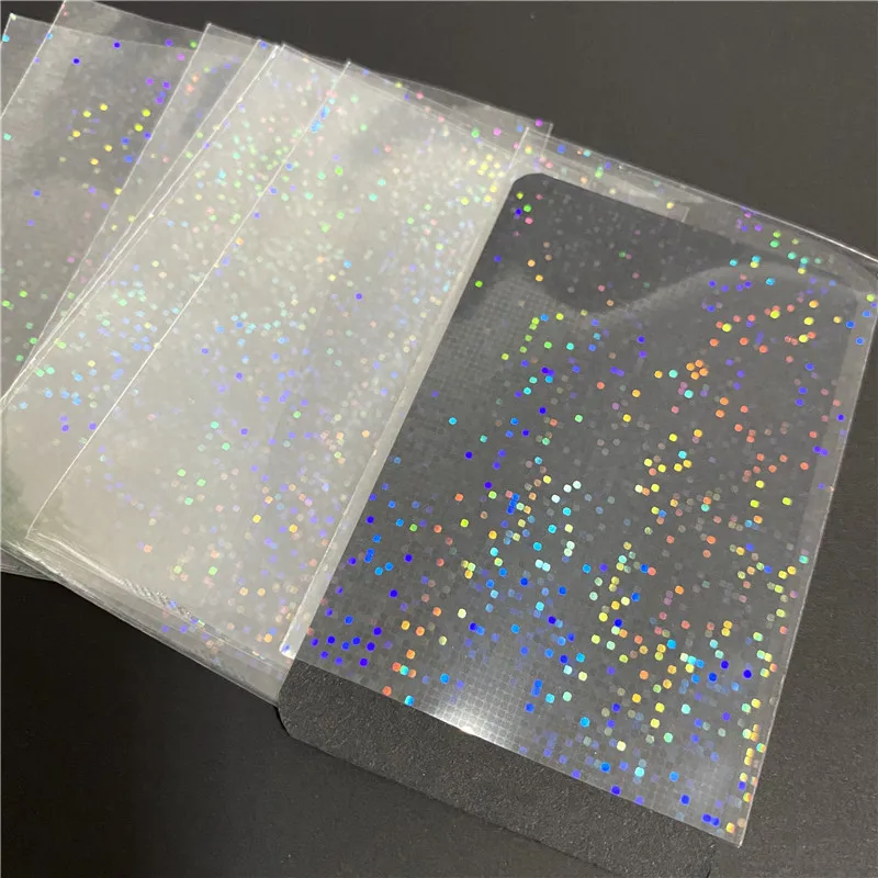 50pcs/Lot Laser Flashing Point Pattern Card Sleeves For YGO Korea Idol Photo Holographic Protector Trading Cards Shield Cover new kawaii acrylic photocard holder transparent 3 inch kpop photocard photo protector holder idol photo sleeves pendant keychain