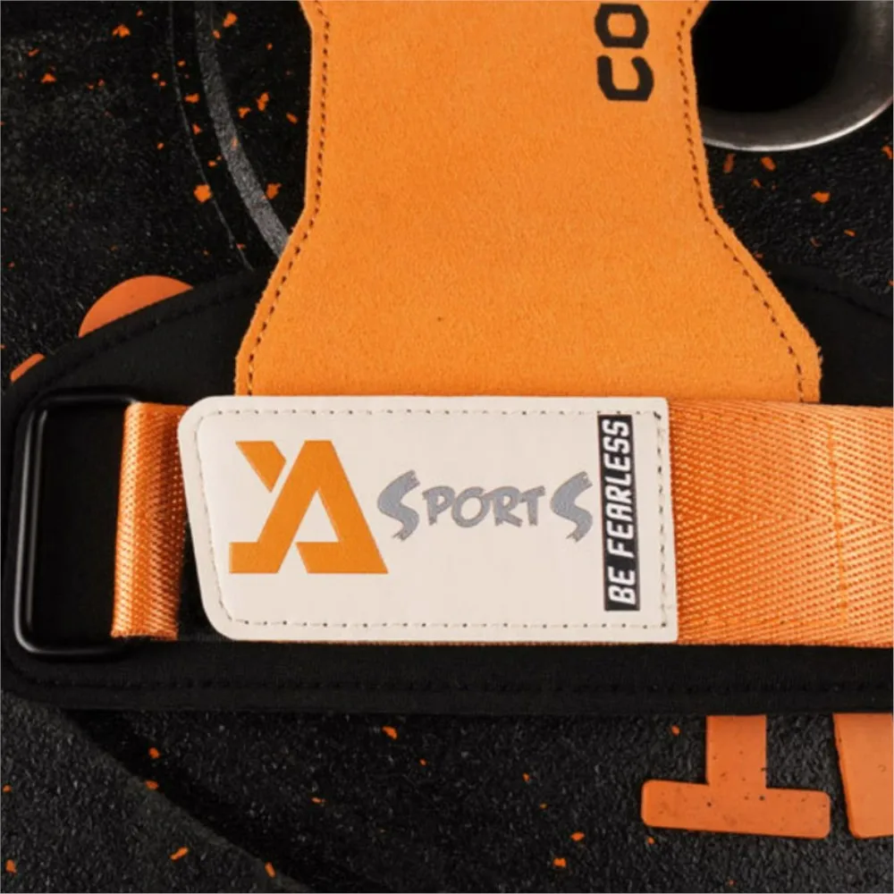 Professional Cowhide Leather Gym Grips For Weight Lifting Pads_voghion.com