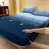 1 Simple modern starry sky printed matte Fitted Sheet, bedroom printed bed cover, bedding (excluding pillowcases) 2