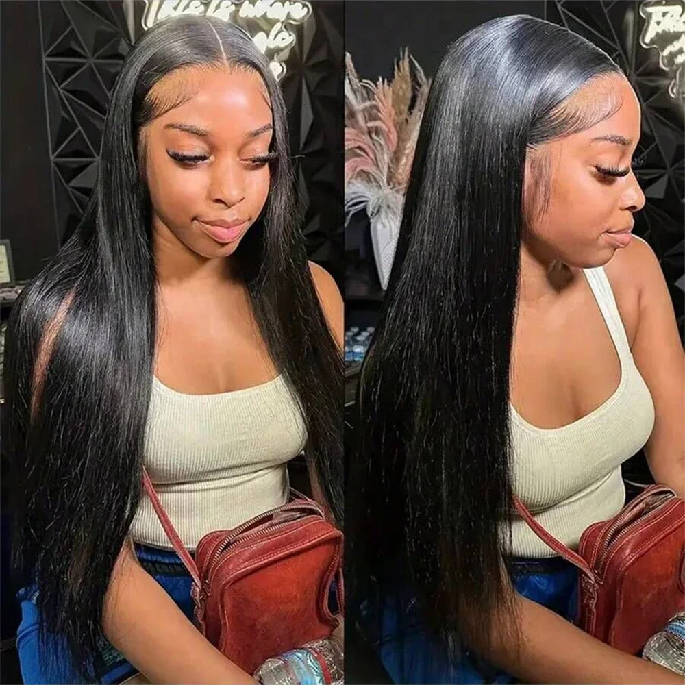 Parrucche Lace Front con Capelli Lisci, Parrucche Brasiliane Trasparenti, Capelli Pre-Pizzicati per Donne - immagine 5