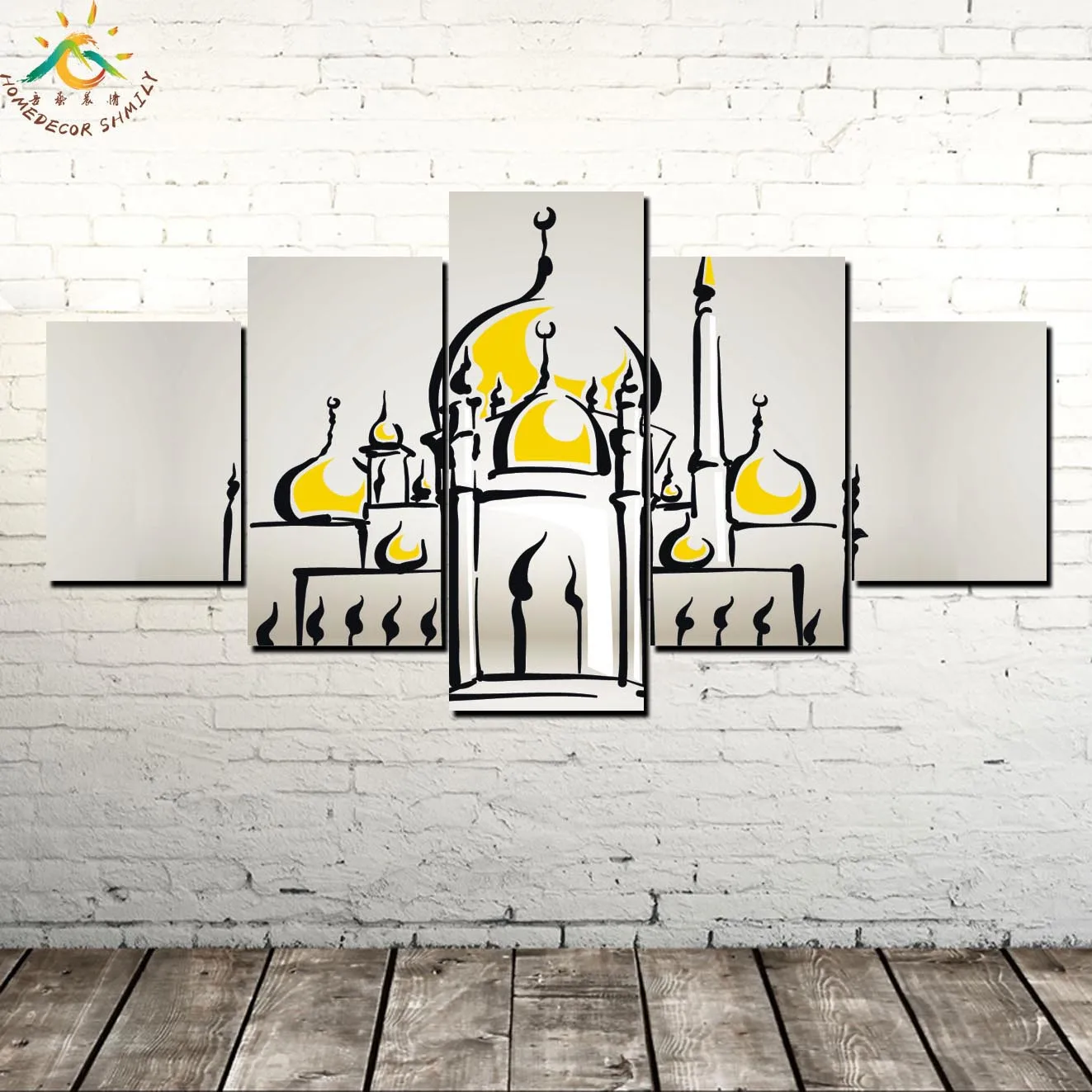 

5 Piece Paints Castle Wall Art Poster and Print Canvas Painting Decorative Picture for Home Decoration